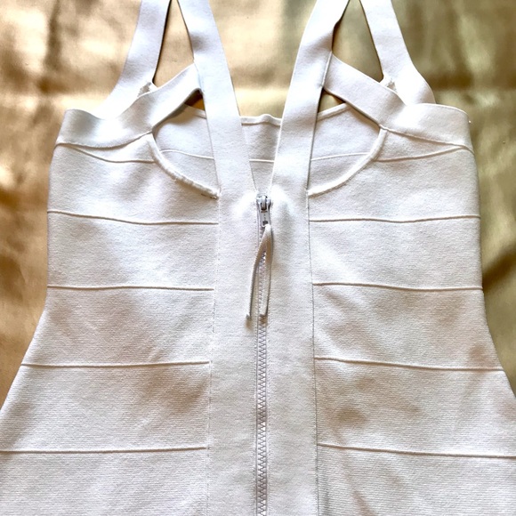 Guess White Bandage Dress Size L Strap Detail in Back. Like New. Only worn once - Picture 7 of 11